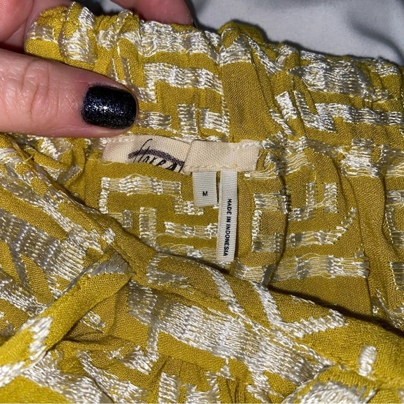 Anthropologie • Floreat | Yellow One Shoulder Embroidered Tank Bohemian medium - Picture 5 of 10